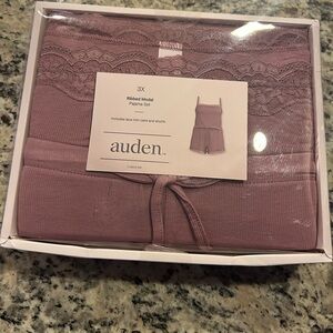 Auden Women's Lace Trim Pajama Set - Mauve